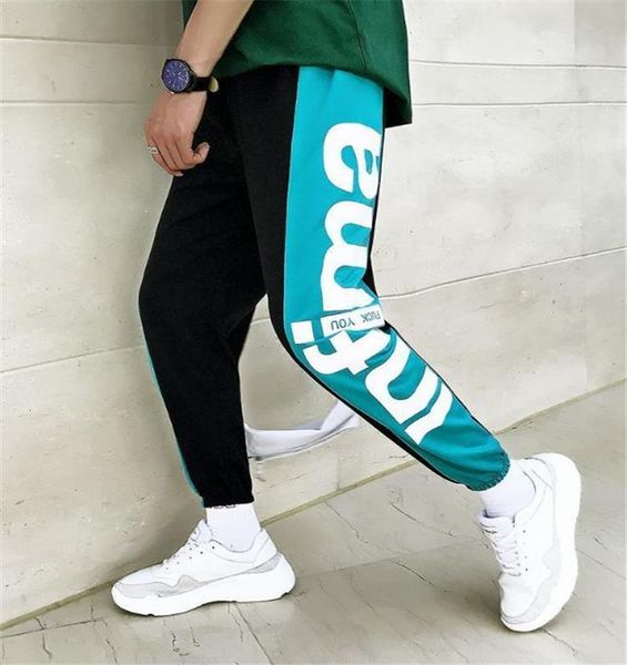 

spring ribbons cargo pants men harajuku casual joggers track streetwear trouser men hip hop pants techwear beam feetpants, Black