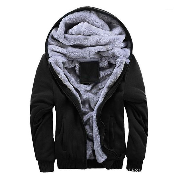 

fleece warm men jacket for autumn winter male casual college teen solid parka windbreaker red gray outerwear cotton stretch coat1, Black