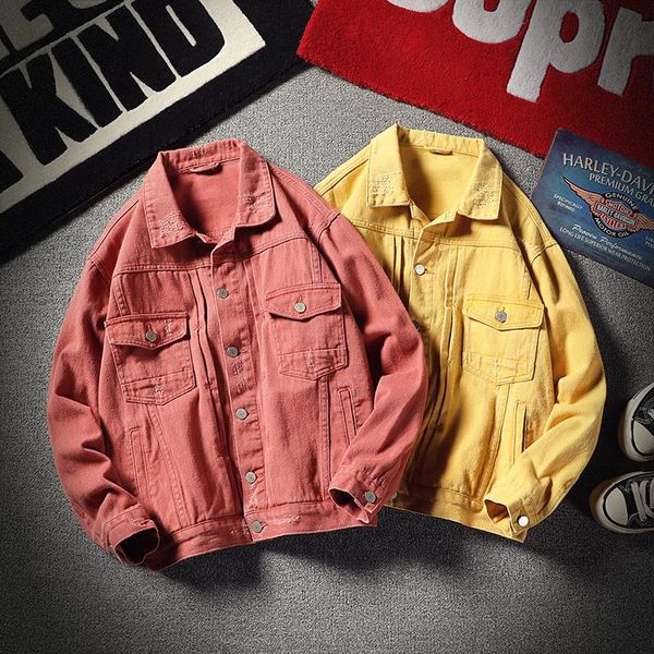 

2021 spring and summer new korean fashion tide male loose quality cotton solid color lapel thin section casual harajuku jacket, Black;brown