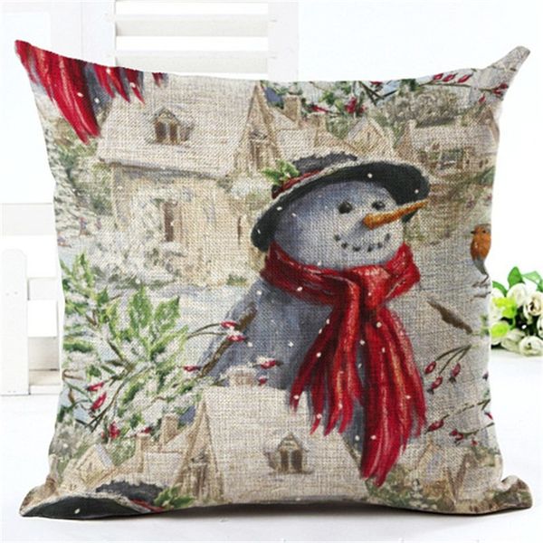 

new design gift christmas tree pillow case stug snow cushion 45x45cm flower and birds decor sleigh ride seat covers