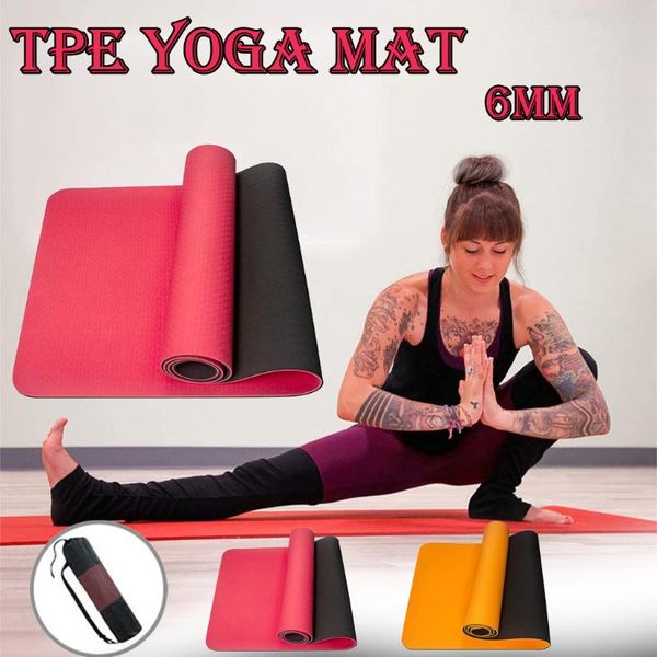 

yoga mat with mesh bag 6mm thick non slip gym exercise fitness pilates non slip fitness exercise mat mat#30