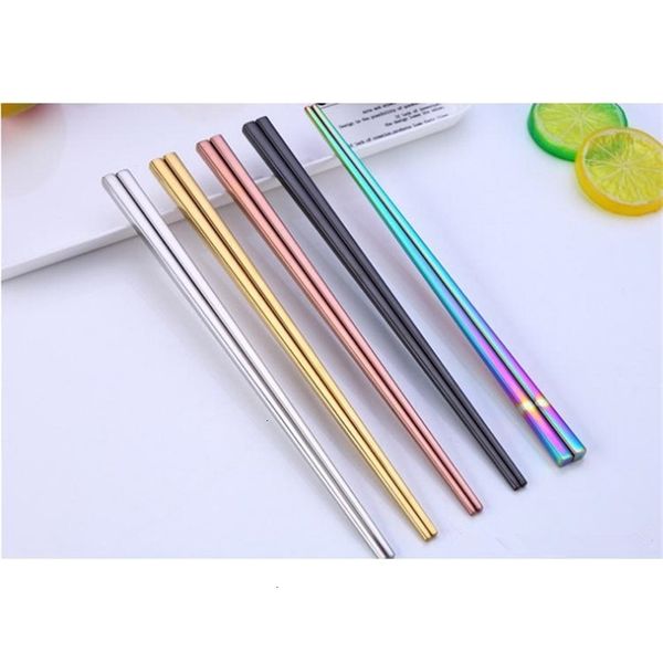 

colors high grade 304 stainless steel 5 square chopsticks flatware home l simple style tableware 7uf0