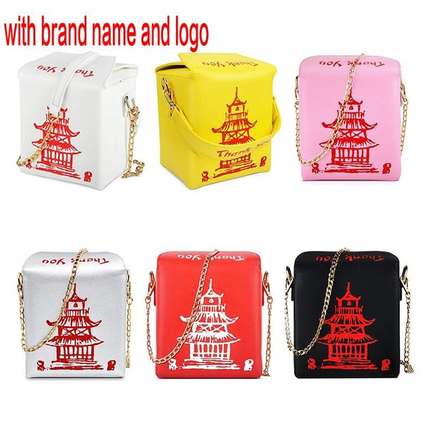 

chinese takeout print tower pu box leather ladies handbag novelty cute women girl shoulder bag messenger bag for women totes gu3ep qynf