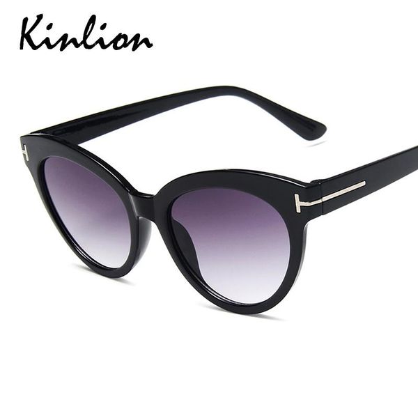 

sunglasses kinlion vintage cat eye sun glasses women classic luxury ladies uv protection mirror feminino oculos gafas de sol, White;black