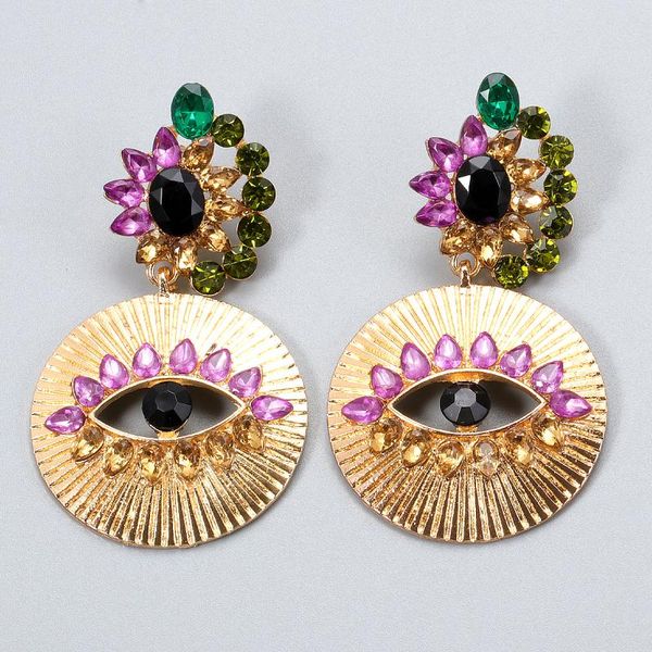 

wholesale new colorful crystal maxi drop earrings for women 2021 boho rhinestone statement earring charm jewelry bijoux, Silver