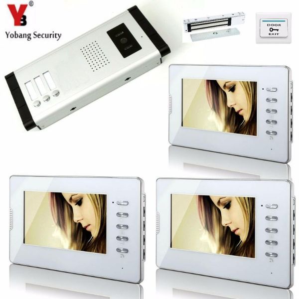 

video door phones yobang security 7 inch home gate entry kit electric lock access camera wired intercom for private house families1