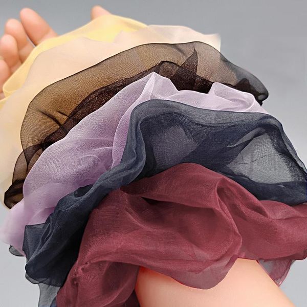 

handmade 100% pure silk hair band scrunchies women fashion elegant hair rope lady 11colors