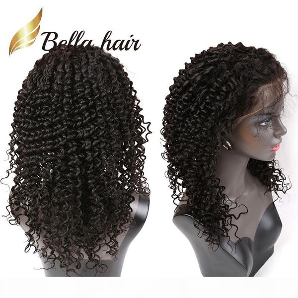 

brazilian curly wave full lace wigs front lace wigs dyable natural color human hair wigs with baby hair bella hair, Black;brown