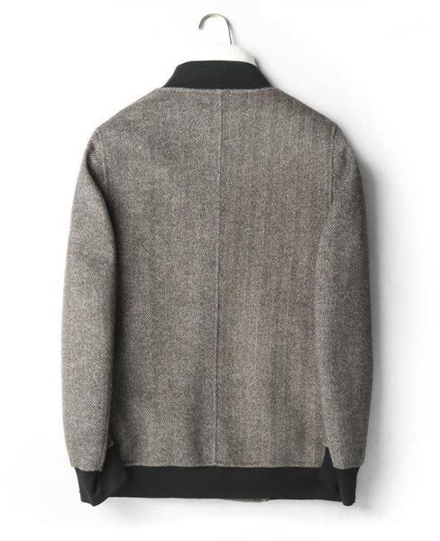 

winter double sided autumn coat warm real wool baseball jacket 2020 qulality abrigo hombre d-05-2262 mf6451, Black