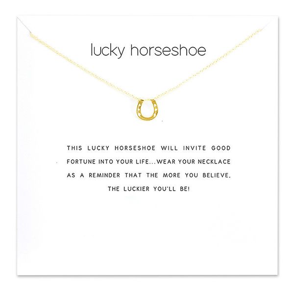 

horseshoe women lucky color gold necklaces silver charm shape alloy pendants fashion necklace jewelryfd70