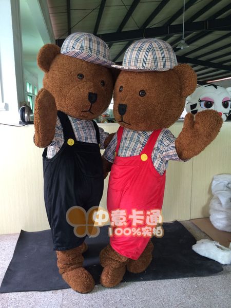 

mascot costumes bear mascot mascot costume cartoon character kits costume theme fancy carnival party, Red;yellow