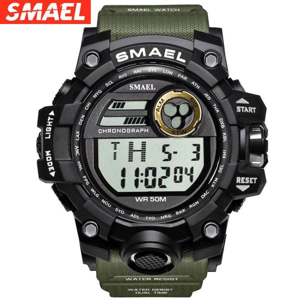 

smael multifunctional sports outdoor electronic watch waterproof digital leisure watch for men and women, Slivery;brown