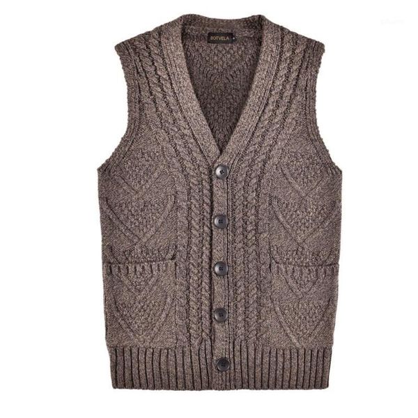 

botvela ribbed knit casual fit sweater vest mens knitted v-neck cable aran waistcoat 2041, White;black