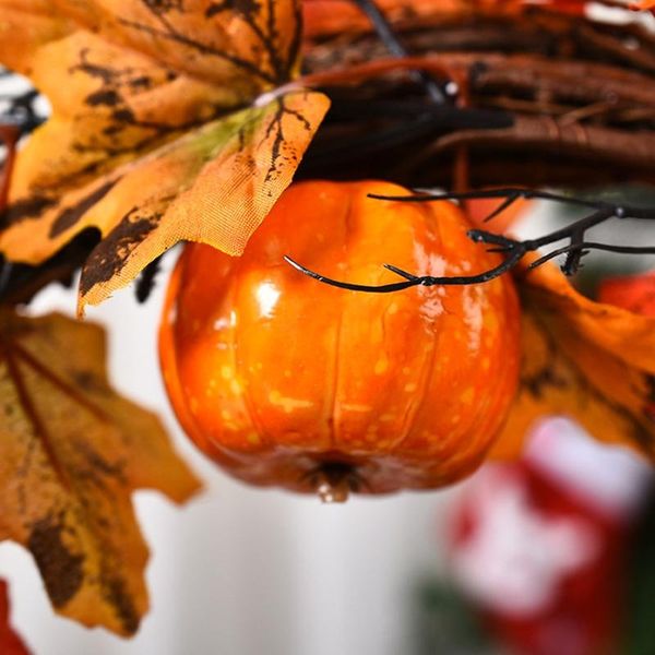 

35/40cm halloween autumn thanksgiving pumpkin wreath wall door window hanging garland