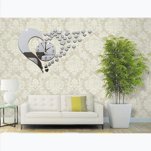 

wall clocks dishykooker 3d acrylic mirror sticker clock decoration decor1