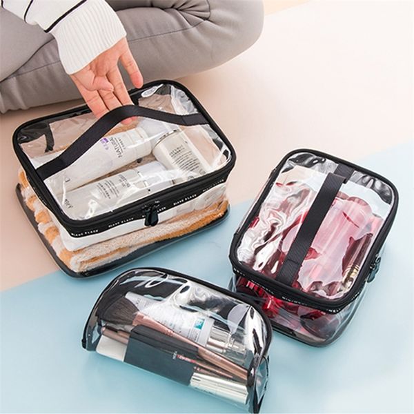 

transparent cosmetic bag clear zipper travel make up case women makeup beauty organizer toiletry wash bath bag storage pouch lj200917