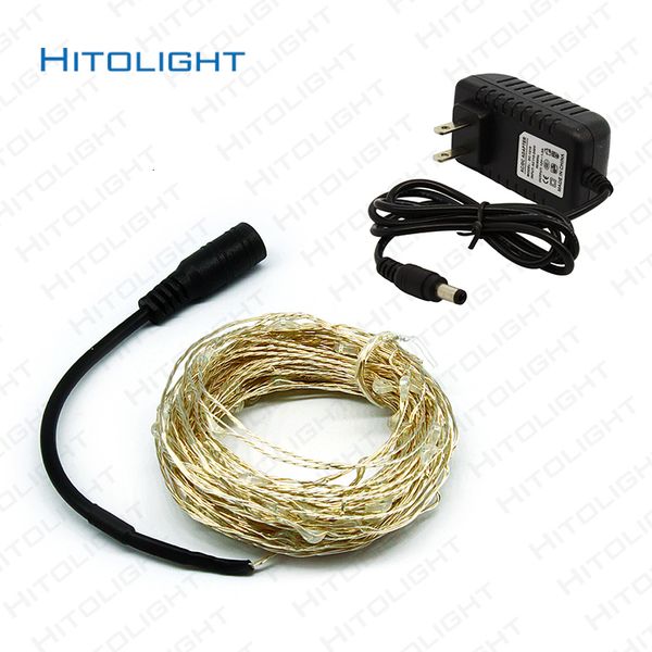 

dc12v 5m 50leds/10m 100leds led string+12v1a power hitolight supply mini copper wire string christmas xmas home party de