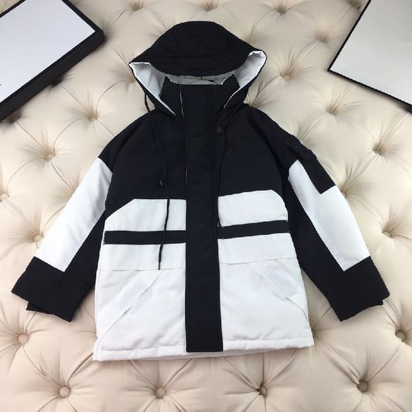 

2020 new luxury design children's clothing boys and girls down jacket hooded cotton coat windproof and warm ing, Blue;gray