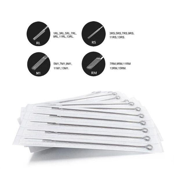 

biomaser 50pcs assorted sterilized tattoo needles rl rs rm m1 mix tattoo needle for coil tattoo qylphr