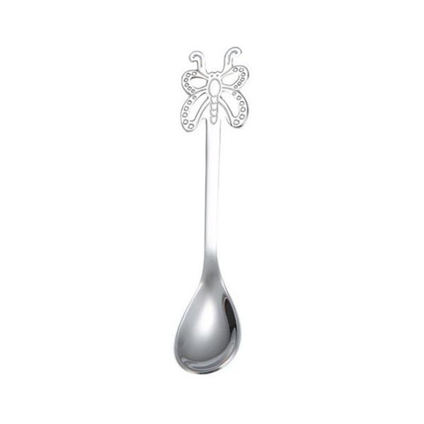 

european style stainless steel spoon multicolor butterfly coffee spoon tea milk dessert spoon kitchen supplies h bbygnr
