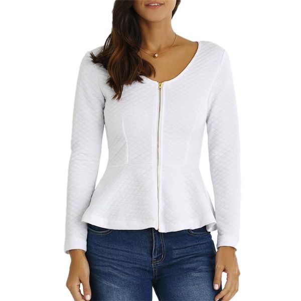 

women's autumn zipper slim fit short coat loose comfortable long sleeved round collar spring coat, Black;brown