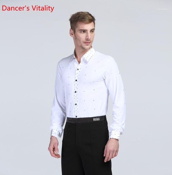 

for men costumes for ballroom dance shirt collar rack / turndown collar padded man costumes latin american dance, Black;red
