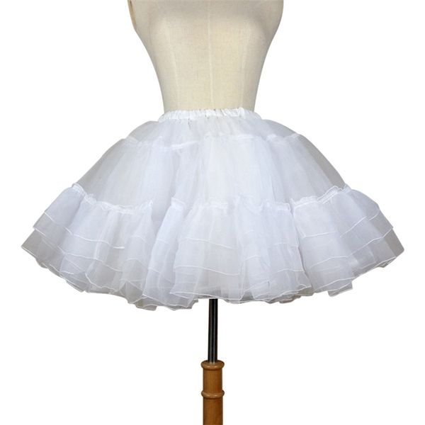 

organza short petticoat lolita white/black layered tutu skirt for women t200712