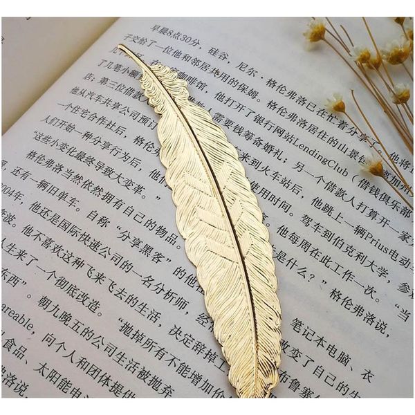 

fashion metal feather bookmark 7 colors document book mark label golden silver rose gold bookmark offic bbyqwq bde_luck