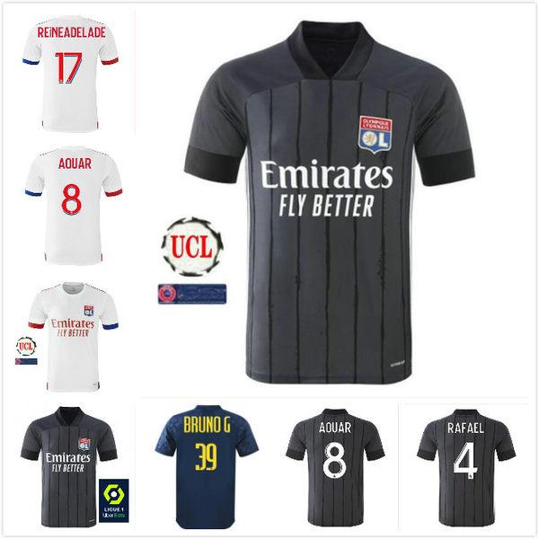 

20 21 maillot de foot olympique lyonnais lyon soccer jersey 2020 2021 bruno g. t.mendes football shirt traore memphis ol lyon jersey shirts, Black