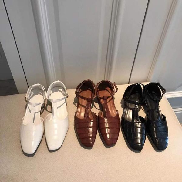 

sandals 2021 british style t strap women's high-heeled shoes thick heel, Black