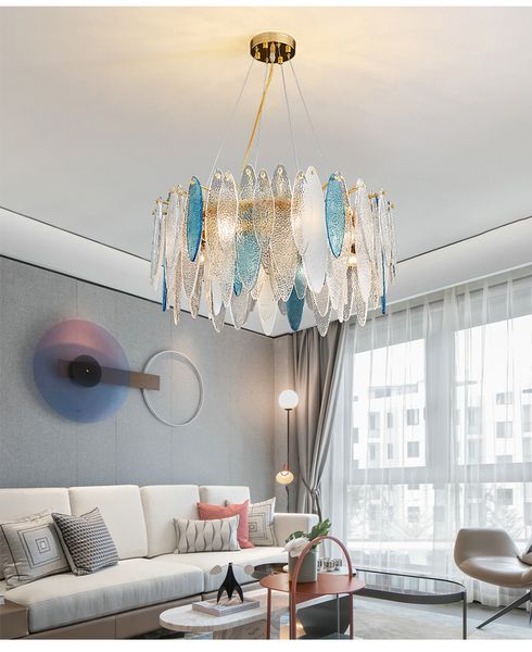 

luxury modern chandeliers for living room round gold hanging light fixture dining room bedroom decor smoky gray/white glass lamp