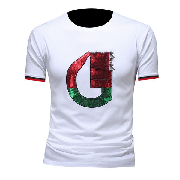 

retro men t shirt 21 mens fashion t shirts hommes mens clothing jacket round neck short sleeves t-shirt quality diamond busines tencel m-4xl, White;black