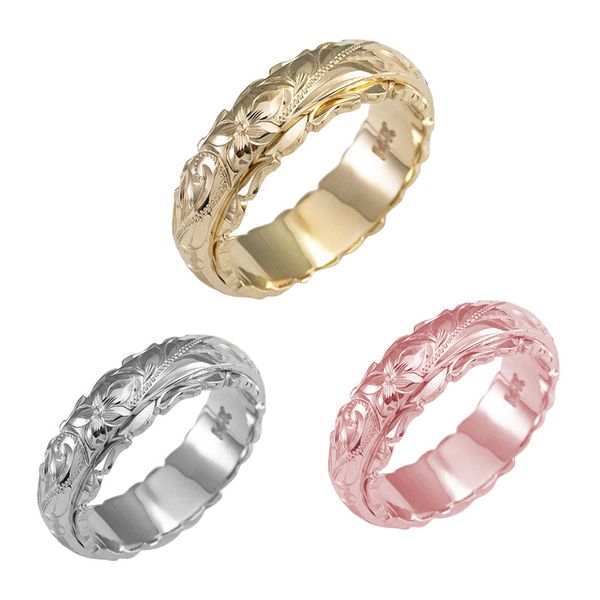 

rose flower copper ring plated 14k gold european and american retro ring suspended carved flower ring, Golden;silver