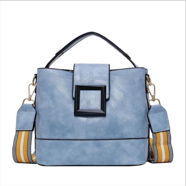 

cross body 2021 fashion women's bag soft leather versatile handbag single shoulder letter bucket crossbite mammy le