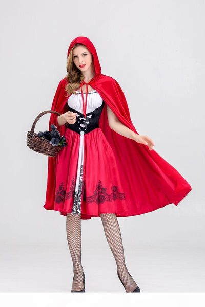 

new arrival party halloween costumes women little red riding hood costume cosplay for cosplay fancy dress, Black;red