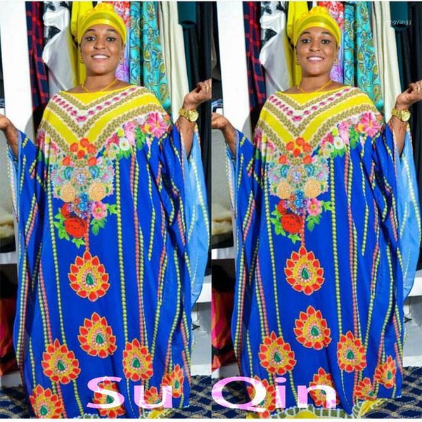 

2017 new fashion chiffon super size african loose long dashiki traditional dress for lady(qqxf#)1, Red
