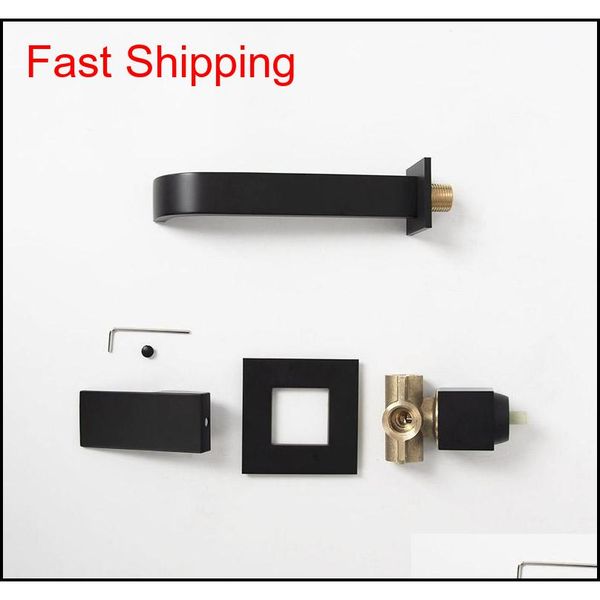

matt black plated bathroom wall mounted faucet quality brass waterfall basin water mixer single han qylvuv homes2007