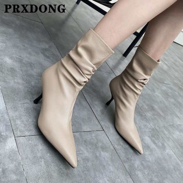 

boots female pointed toe ladies autumn winter ankle for women elegant high heels pumps est dress wedding shoes woman 40, Black