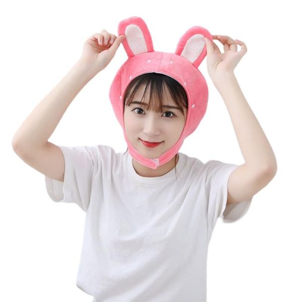 

cartoon fruit plush hat ears stuffed toy headgear cap party props a0nf, Blue;gray