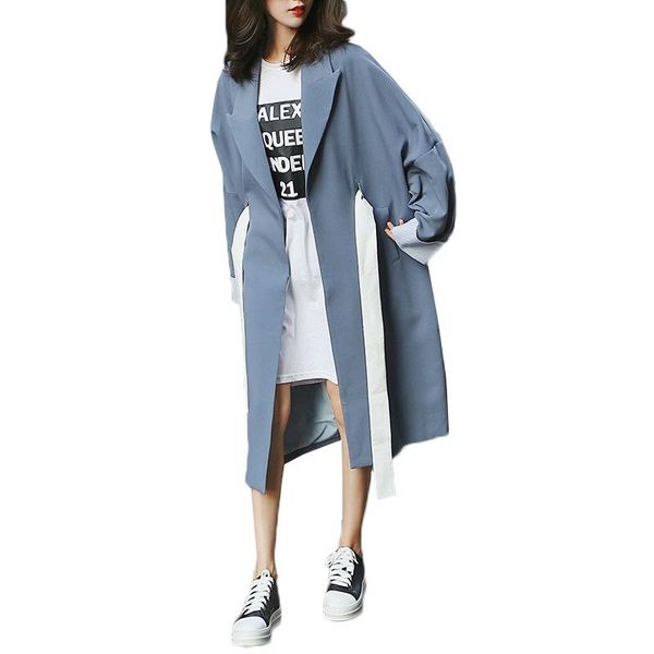 

trench coat female 2020 fashion women coat long windbreaker spring new temperament chic loose coats female overcoat windbreaker, Tan;black