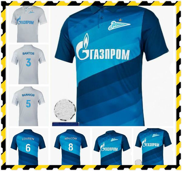 

20 21 fc zenit st. petersburg soccer jersey home away blue gray malcom lovren 2020 2021 santos barrios football shirt maillots de foot, Black;yellow