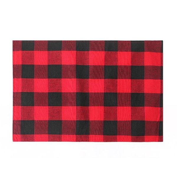 

mats & pads christmas decoration plaid cotton placemat fashion fabric table mat napkin simple design kitchenware tool