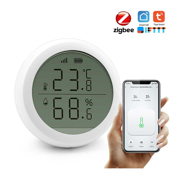 

alarm systems arrival temperature and humidity detector smart works with tuya zigbee gateway1