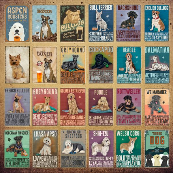 2021 Смешные животные домашние собаки декор стены боксер Boxer Bull Dog Painting плакат винтажные металлические жестяные знаки магазин домашний бар гостиная
