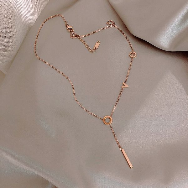 

women chains necklaces trendy link chain metal letter all compatible party necklace female elegant jewelry for girl, Silver