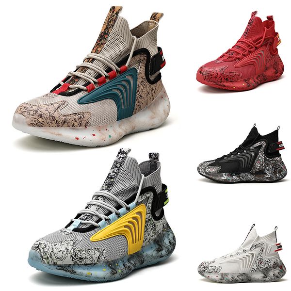 

non-brand men sport shoes black red white gray blue splash ink mens trainers fashion sports sneakers 40-47