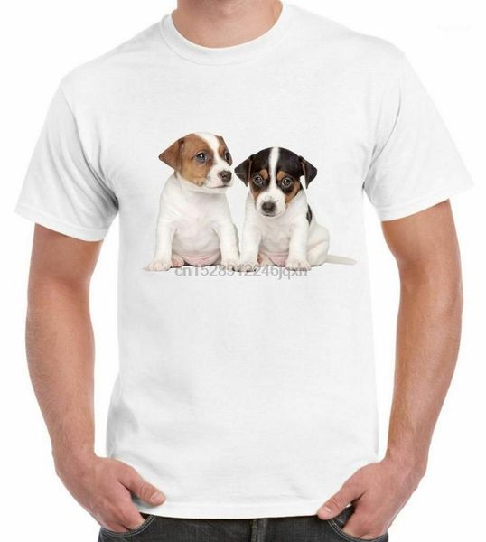 

jack russell terrier puppies mens t-shirt - russells gift present cotton tee shirt funny 1, White;black