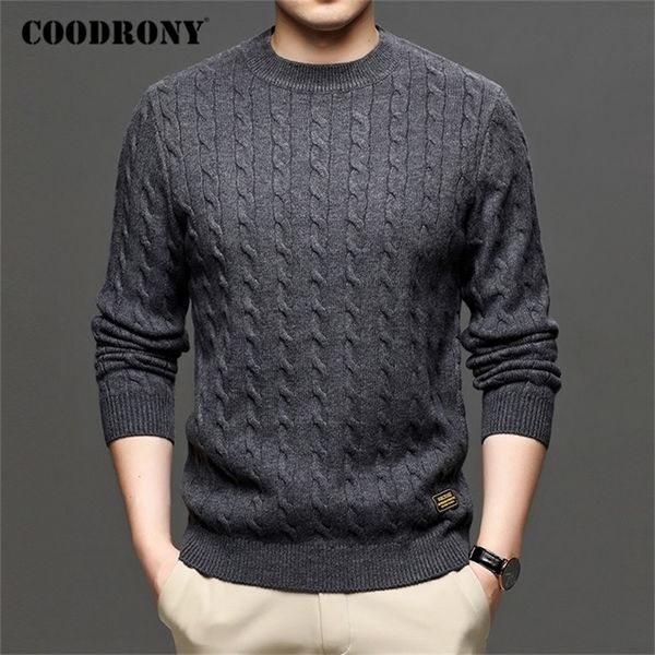 

coodrony brand sweater streetwear fashion knitwear jumper o-neck pullover men clothing autumn winter casual sweaters c1191 201214, White;black