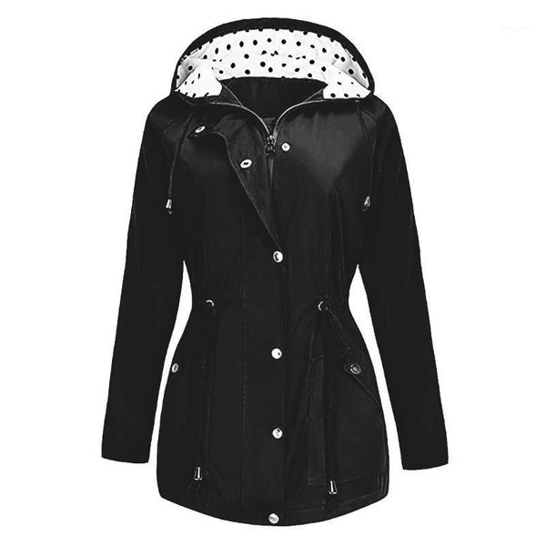 

women plus size jacket outdoor waterproof lightweight rain jacket hooded raincoat women coat winter warm#501, Black;brown