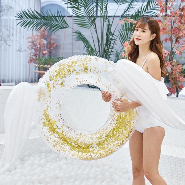 

взрослый надувной кольцо для плавания paillett sequins pool с плавающим кругом женщина гигант бассейн летний пляж вода играть жизнь buoy raf